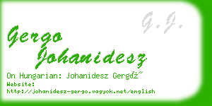 gergo johanidesz business card